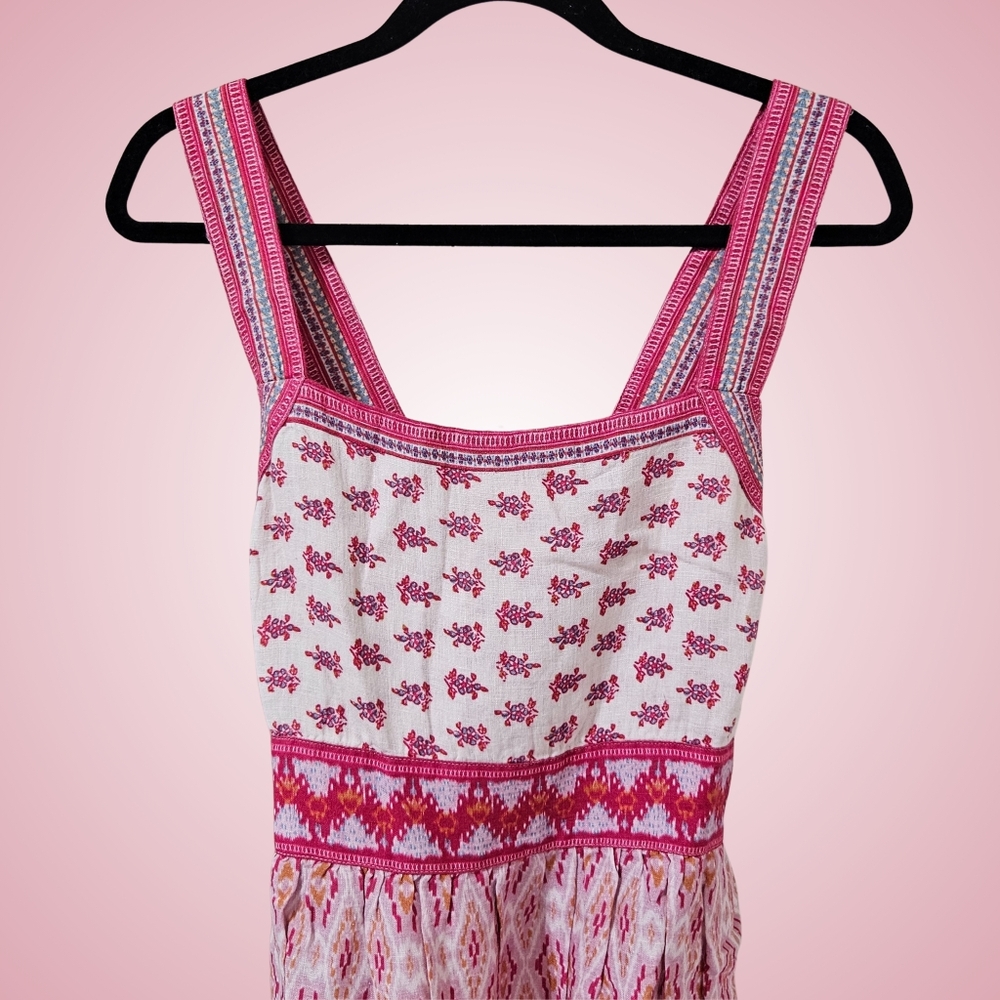 Faherty Gracie Maxi Dress Women Clara Ikat Large Boho NWT - Picture 2 of 7